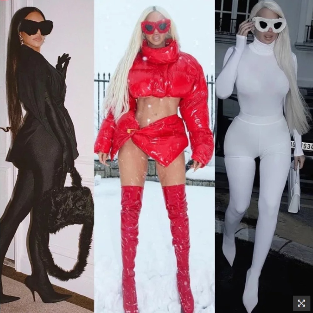Faux Fur‎ Red Sunglasses
